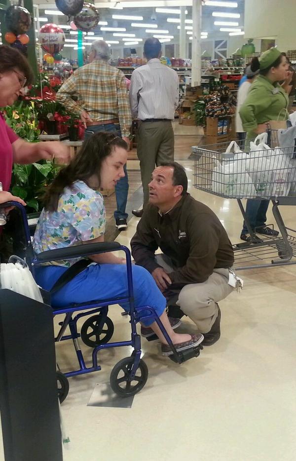 George,  GM talking to his customer! 
Love customer interactions! 
<a href="/LowesFoods/">Lowes Foods</a> store#184