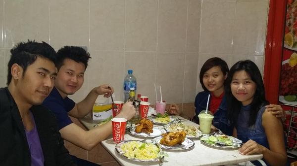 Making dinner with my friends