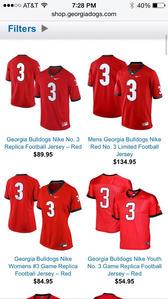 ChrisBurkeNFL's tweet image. $400 is nothing to sneeze at. For example, it will buy you all four of these "No. 3" Georgia jerseys