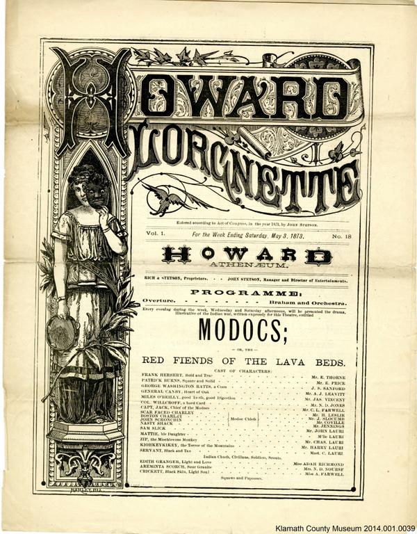 KlamathCoMuseum's tweet image. Plays were written about the Modoc War before it even ended! #ModocWar #ArchivesMonth