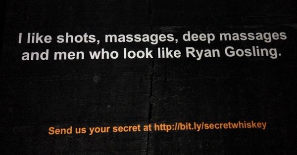 Send us your secrets and they'll appear live on our screens!