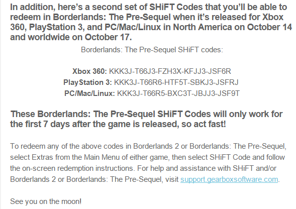 Borderlands The Pre-Sequel Opening The Golden Chest! SHiFT Code