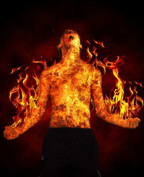 Пожар арт. Пламя ада. Огонь души. Человек горит изнутри. Горящие люди арт.