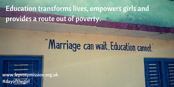 leprosytalk's tweet photo. We spotted this great slogan on the wall of a school in Nepal earlier this year #dayofthegirl http://t.co/4JE4iU87Ee