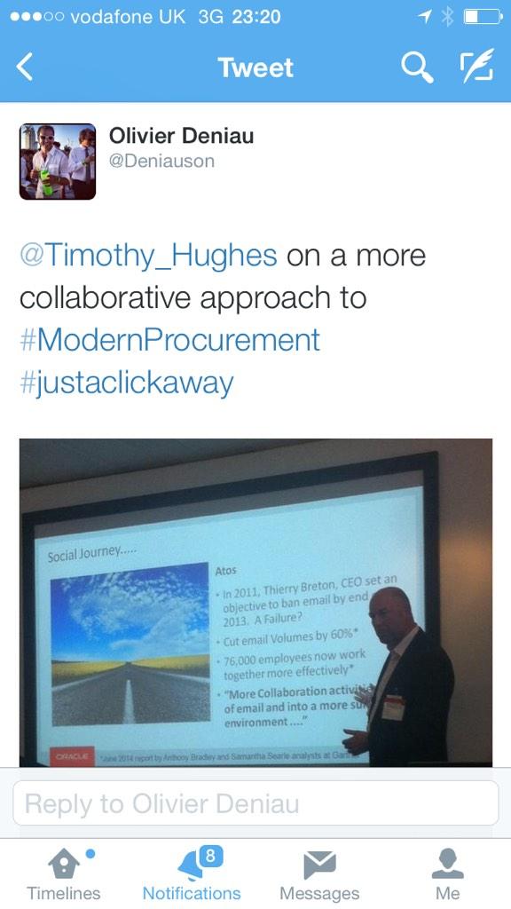 Timothy_Hughes's tweet photo. Tweets from yesterday's event "From Facebook to Purchase Order".... #modernprocurement @EnrichTweet @spendmattersuk http://t.co/eeeQelCB10
