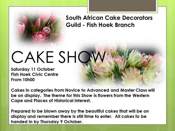 FishHoekValley's tweet image. SA Cake Decorators Guild, Cake Show in Fish Hoek! Lots of cakes to see and buy, come and see :)