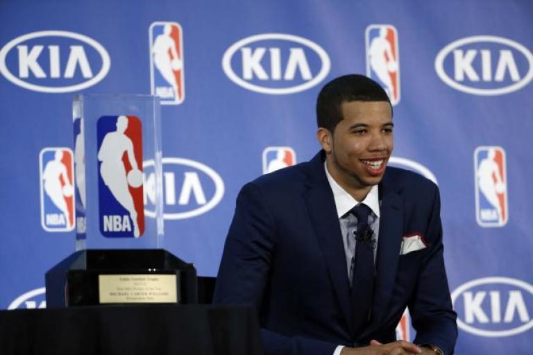 Happy birthday Michael Carter-Williams! The 76er won the 2014 Rookie Of The Year award.   