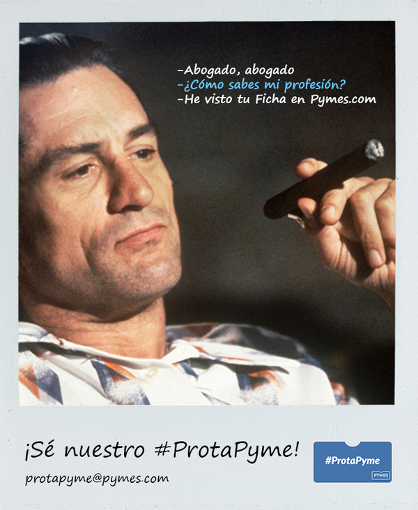 pymes_com's tweet photo. Si es que De Niro tenía ventaja: sabía dónde acudir #SonrieEsViernes Sé nuestro #ProtaPyme y ten un +1 en visibilidad http://t.co/4iWmdoM3gp