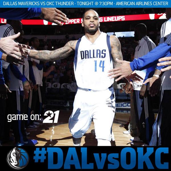 dallasmavs's tweet photo. Who’s ready for #MavsGameDay?? Mavs vs. @okcthunder tonight at 7:30PM CT! Tix here: http://t.co/HkwS1rfbBq #DALvsOKC http://t.co/iFqHlWq6hQ