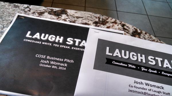 Pitched twice this week for @LAUGHSTAFF, great experience, good feedback. #knockingonthedoor.