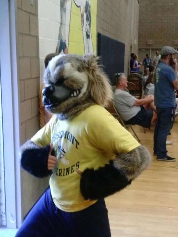 Rosemonthigh1's tweet photo. ROSEMONT RALLY TODAY ROSEMONT SCHOOL MASCOT LETS GO WOLVERINES. http://t.co/nqiqy0ToaS
