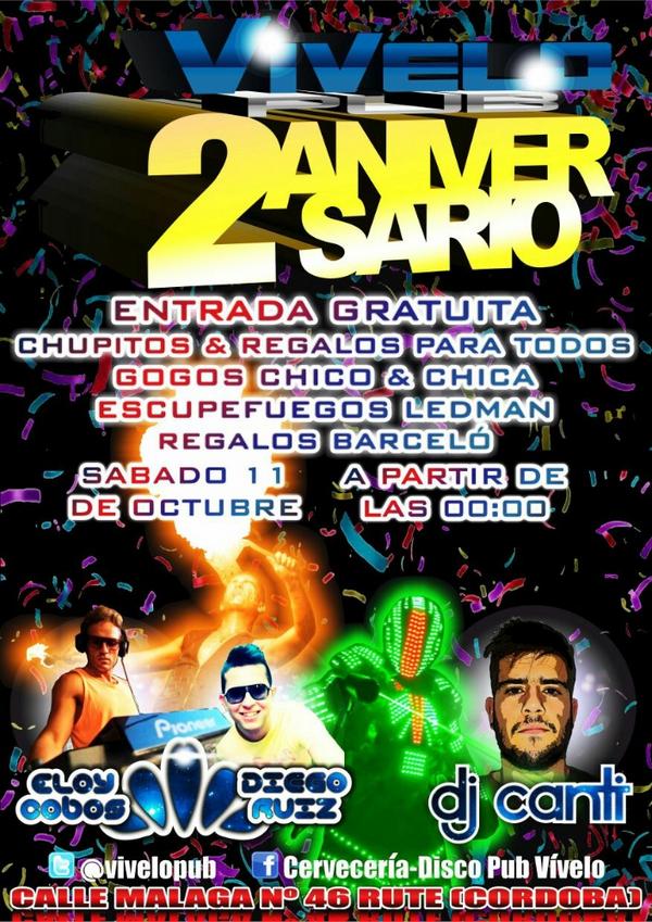 ViveloPub's tweet photo. Mañana tendremos aniversario en @ViveloPub haz R.T y tendrás chupitos y regalos grati durante la noche Os esperamos😉 http://t.co/DBWJgMGusd