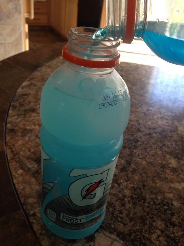 White gatorade mixed with blue = bombb