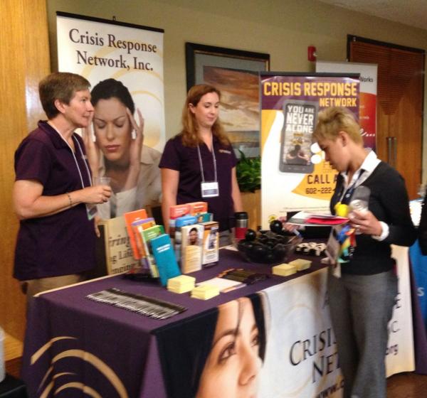 mercycareaz's tweet photo. Jill Hogan and friends at @CrisisNetworkAZ booth, AZ Suicide Prevention Coalition HOPE Conference #HOPE14 http://t.co/49TMVi5QvO