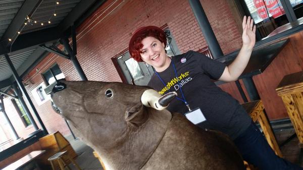 AubreyChipman's tweet image. Secret scavenger hunt item! Experience Texas at #dallastechfest by getting a picture with the bull! #thoughtworks