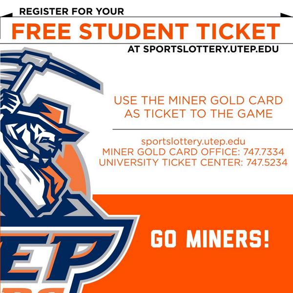 UTEPMST's tweet image. Come Support your Miners
Tomorrow|ODU| 6pm Register for your FREE student ticket today! 
Visit tinyurl.com/utepfreeticket