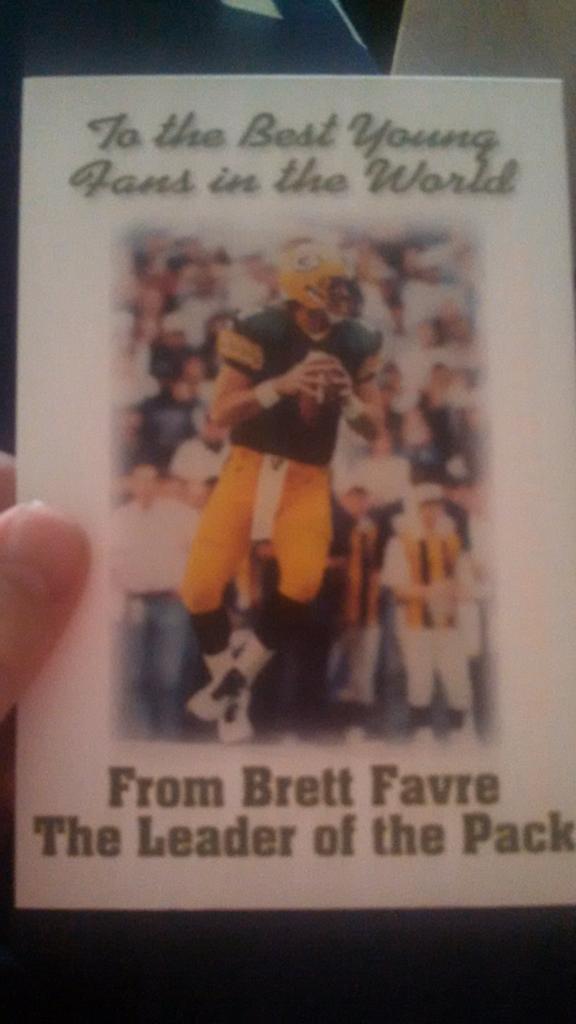 Happy Birthday Brett Favre do you remember when you sent me this card? 