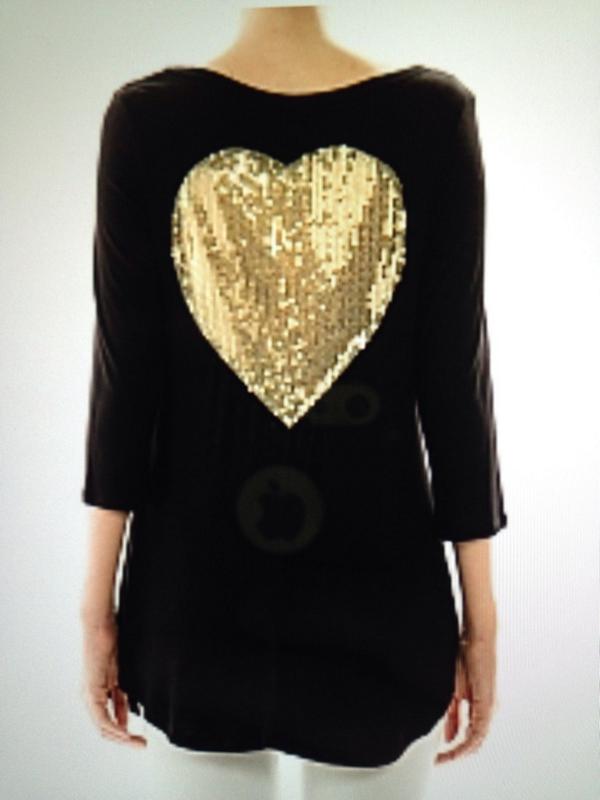 Gold sequin heart top $22