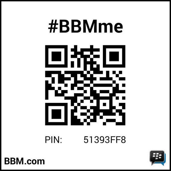 #BBMme PIN: 51393FF8
pin.bbm.com/51393FF8