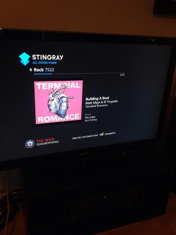 joelaisi's tweet photo. @MattMays 
Mays! How the hell did you get on my tv? #RockOn!! #TerminalRomance http://t.co/xaXqxL0eRh