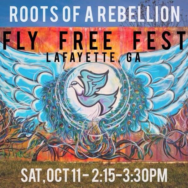 ROARMUSIC's tweet image. Almost to @FlyFreeFest 2014 at Cherokee Farms, LaFayette GA! Oct 10-12, we play tomorrow, 2:15-3:30PM! #FlyFreeFest14