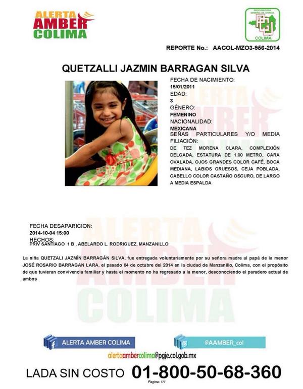 Ratn12's tweet photo. @brozoxmiswebs Difunde por favor #AlertaAMBER   QUETZALLI  JAZMIN BARRAGAN SILVA sustraída #Manzanillo #Colima http://t.co/CQL7f3IDMK