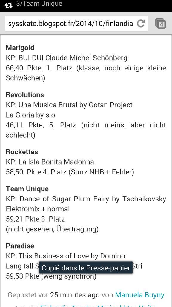 Score du finlandia trophy