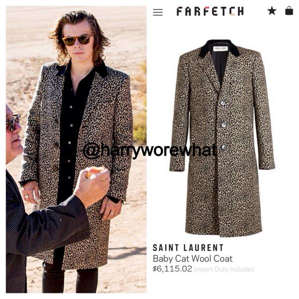 Harry Wore What on X Harry wore a 6115.02 Saint Laurent Baby Cat Wool Coat in the Steal My Girl music video. http t 6W1Zs7ij1l X