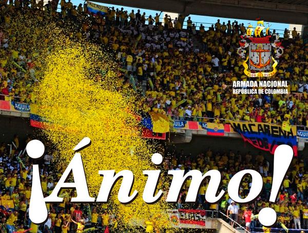 ArmadaColombia's tweet photo. #RT Iniciamos un nuevo sueño junto a nuestra Selección Colombia @FCFSeleccionCol ¡Ánimo! Su @armadacolombia cerca. http://t.co/yg9yZr200A