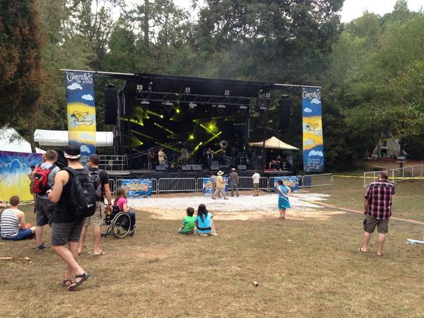MichelleLocal3's tweet image. Main stage at @FlyFreeFest minutes before sky opened up. Spoke w/camper/vendor worried about storms.