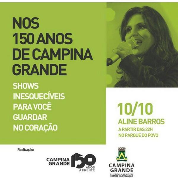 GeaneMultmidia's tweet image. Hoje em comemoração aos 150 de  Campina Grande. Em Parque do povo 0800