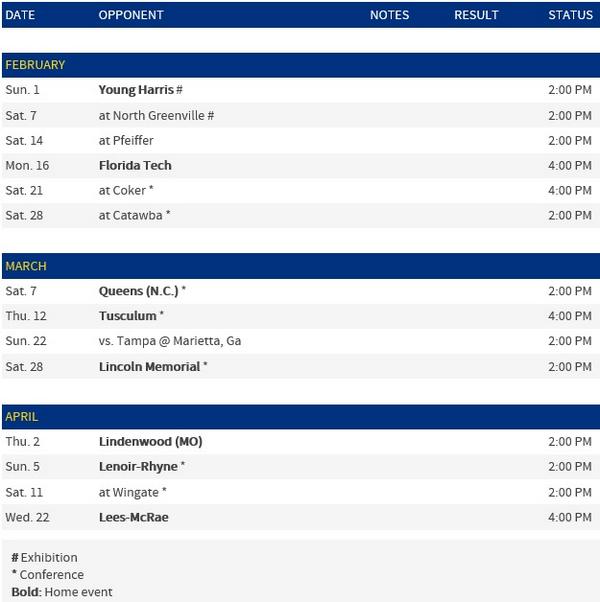 Mars Hill <a href="/MHU_LAX/">MHU Lacrosse</a> Men's 2015 Schedule features Pfeiffer, Coker, Catawba, Queens, Tampa, Lindenwood and Lenoir-Rhyne