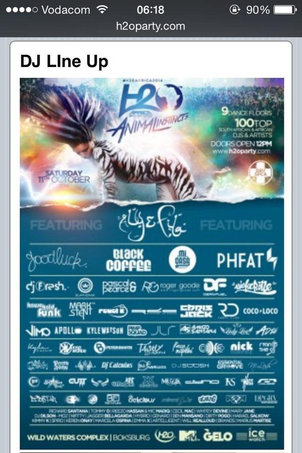 Where2PartyJhb's tweet photo. TODAY @H2O_party #AnimalInstincts @niccibeach kicks off in t-minus 6 hrs FT @djvimo @Booth7 @Dj_VinGrooVin @kyleworde http://t.co/sVhPjcbwRq