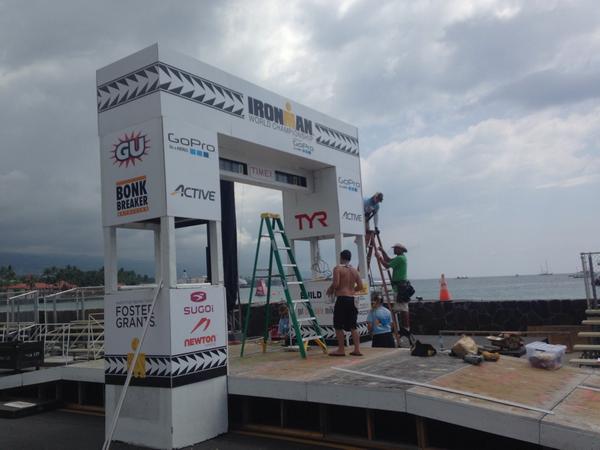 24 hours from now, this finish line will be rocking.