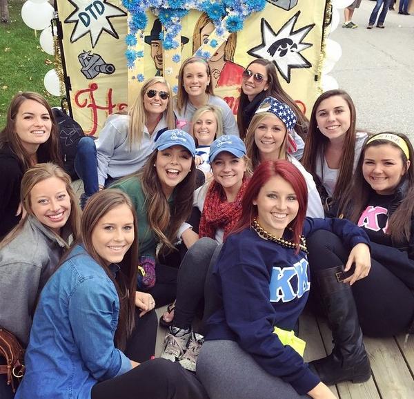 iowakkg's tweet photo. The parade was so much fun! What a great Homecoming week with awesome partners! #KKGZBTDTD #UIHC14 @HawkeyeDelts http://t.co/mwHW7SnLJX