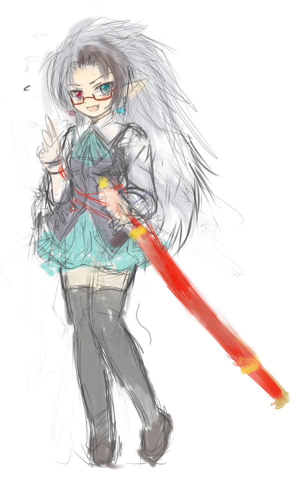 シグルズのラフ絵、最終章か、余裕が出来た頃に出したかった。 過去より成長した模様。 仲間を探すためまずはヘカテーに潜入!という設定です。
名前は本名であるヒルダ名義で来ているので女子服。本人は嫌がってる… という感じです。 