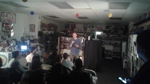 Kevkellam's tweet image. DUDES Live Comedy at a Comic Book store?! #Chicsgo #KickPunchStandUp