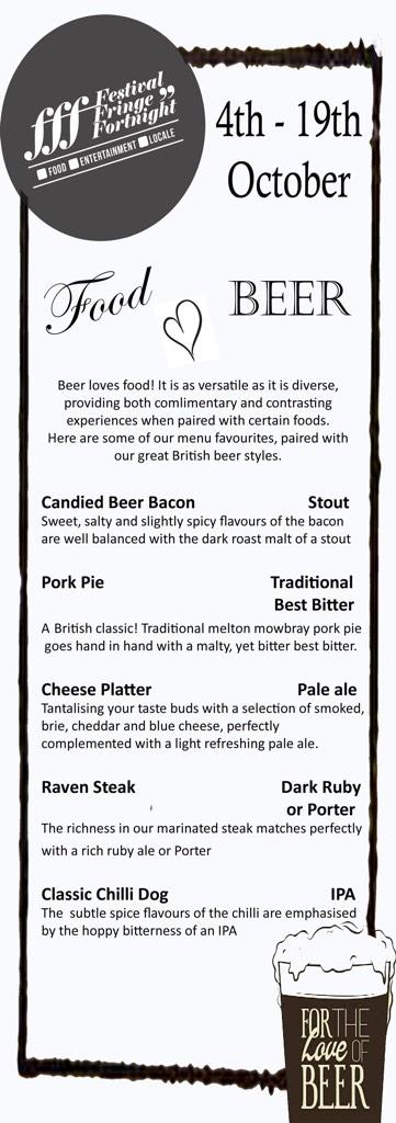 FFFNotts's tweet image. If you're at @NottinghamCAMRA festival today, why not call into @Crafty_Crow and try their FFF menu on the way!