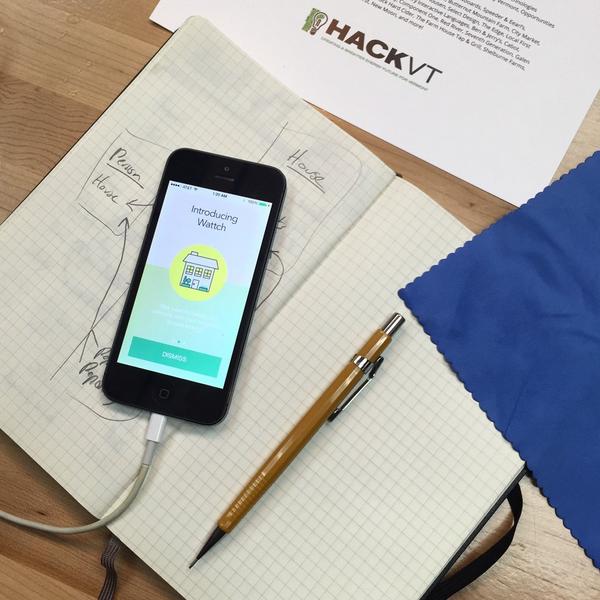 craigwinslow's tweet image. First peek at onboarding for our #HackVT app, Wattch. #btv