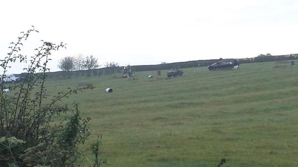 iangoose's tweet image. Looks like they are setting up for the filming of a zombie movie down the road from my house... #closedset