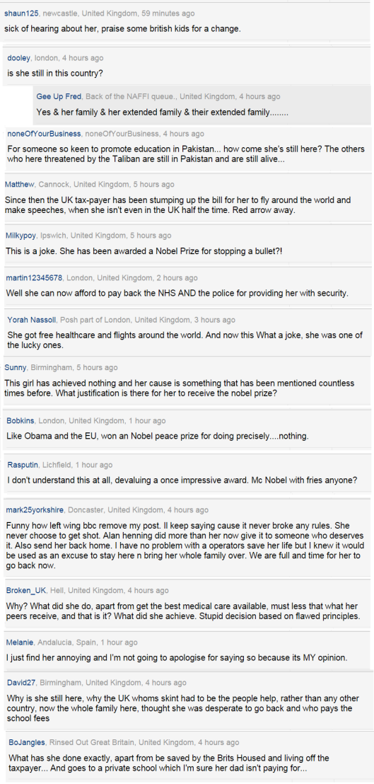 Fancy losing faith in humanity? Why not read Daily Mail readers on Malala winning the Nobel Prize!  via <a href="/SuperRetroid/">Paul 'Atreides' Wood - mostly @retroid.bsky.social</a>