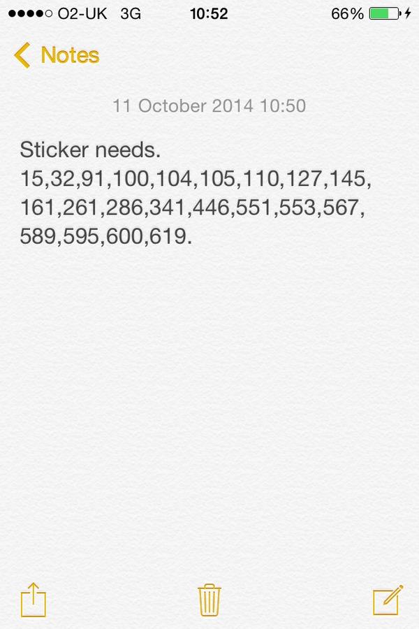 jhandford11's tweet photo. @PaniniSwaps @TimBrown123321 I need the following to complete album if anyone can help? #swaps #panini #worldcup2014 http://t.co/gnzdkZM1SK
