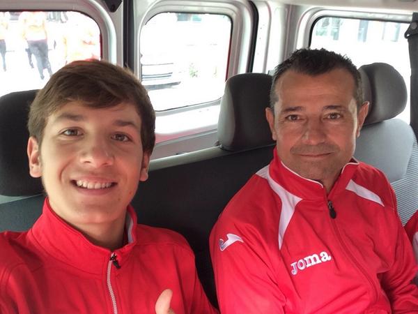 El jugador más joven de nuestra selección, <a href="/alfon_sanchez98/">Alfonso Sanchez</a>, y el más veterano, Coco. #CtoEspSSAAabsoluto