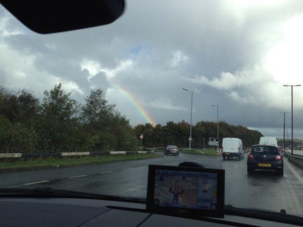 simon6506's tweet image. Actually a double rainbow in Neath yesterday. Got to the end of this one. The pot of gold thing is a myth tho😔