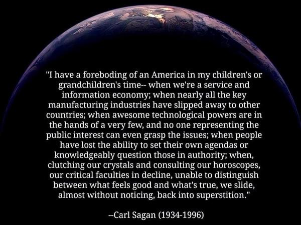 rabihalameddine's tweet photo. Carl Sagan's prediction http://t.co/Rulp9Y1CvT