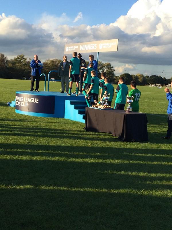 @OneRovers Under 16's PL Kicks team collecting their runners up medals for the National Kicks Cup at Hackney Marshes