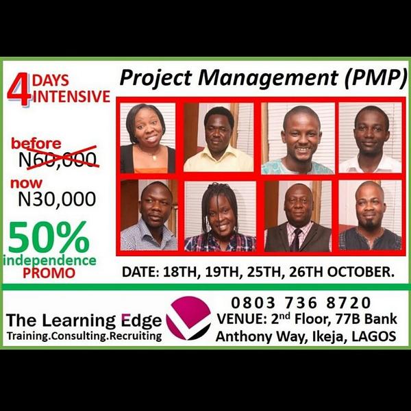learning_edge's tweet image. Enjoy 50% Discount in our next Project Management (PMP) Training. Call 08037368720 for details.
