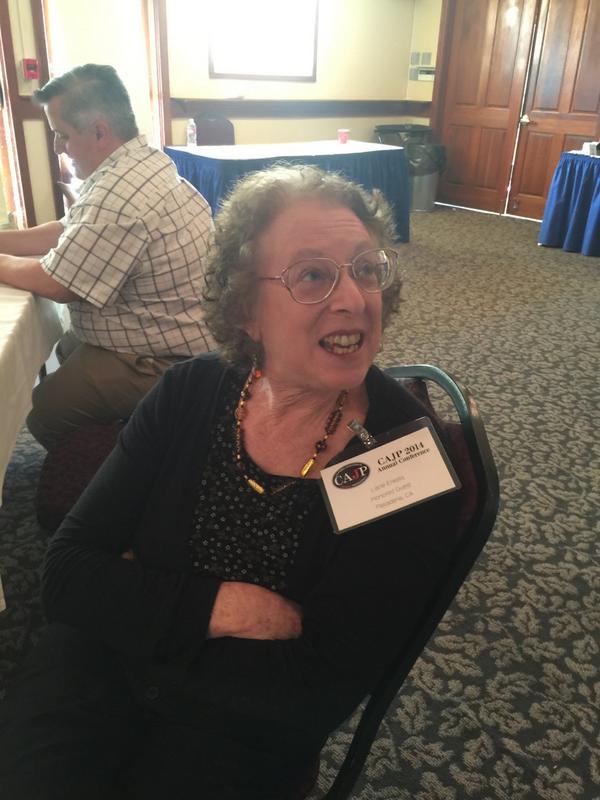 CAJProf's tweet image. Liane Enkelis at CAJP Conference 2014