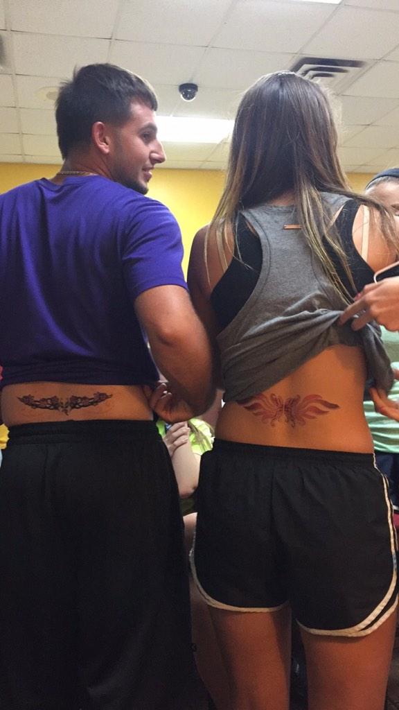 Han&Bruce get tramp stamps👌😂 #CouplesTattoos