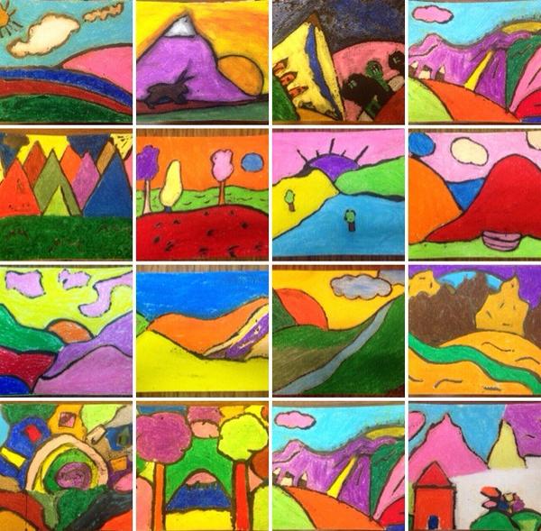 BENSIMONLeander's tweet photo. Cypress 5th graders have been influenced by the colorful and abstract landscapes of Kandinsky. #LISDelemART http://t.co/KBvGgmFDlX